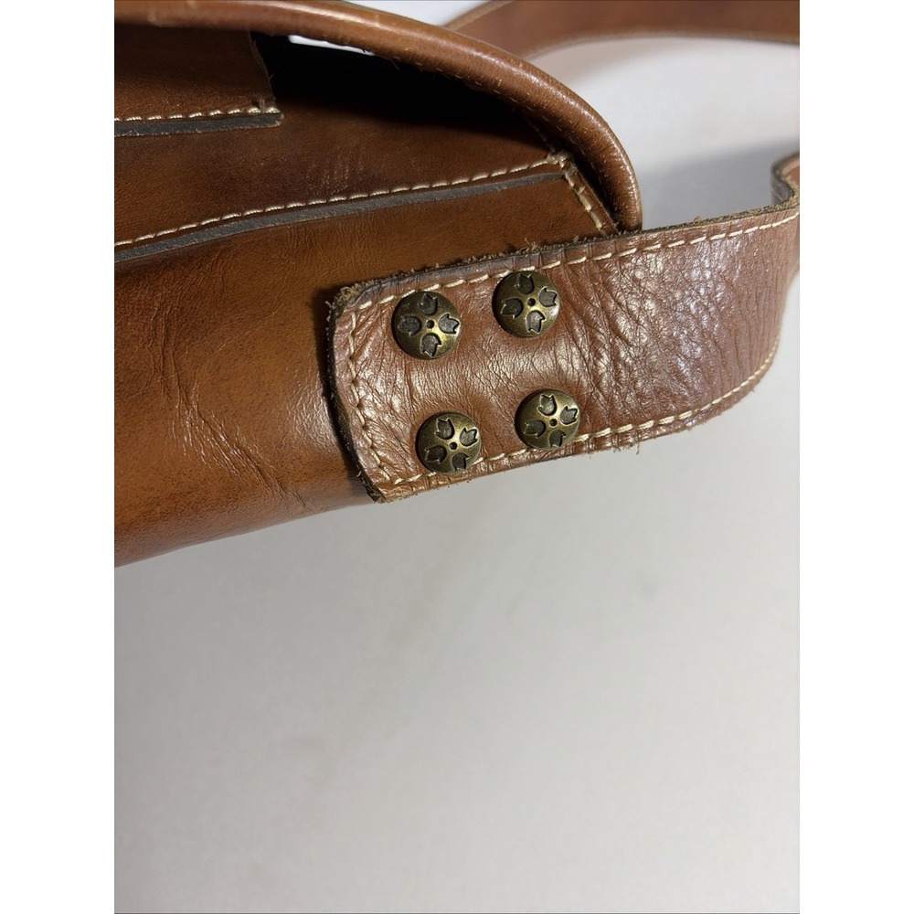 Patricia Nash Map Print Leather Crossbody Bag Brown Tan Italy Map Embossed Logo - Picture 3 of 14